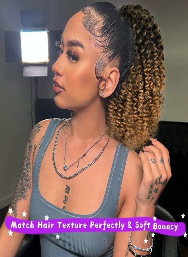 روزمايل وصلة شعر ذيل حصان قصيرة مجعدة من روزمايل، لون بني أومبري فاخر، طول 10 بوصات، مزودة برباط ومشبكين، شعر صناعي أفرو للنساء ذوات البشرة السمراء - Image 3